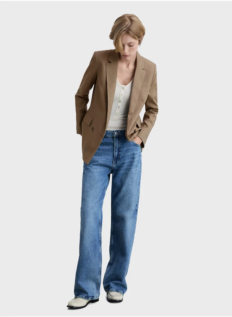 مانجو Crows Foot Double Breasted Blazer