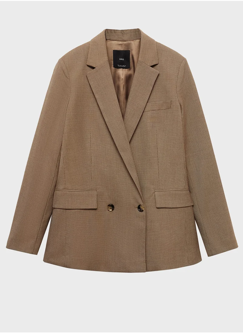 مانجو Crows Foot Double Breasted Blazer