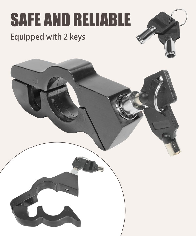 RACOONA Motorcycle Lock,Motorcycle Accessories Car Accessories Motorcycle Locks Anti Theft,Heavy Duty,Adjustable Bike Handlebar Lock to Protect Motorcycle (Black) - Image 3