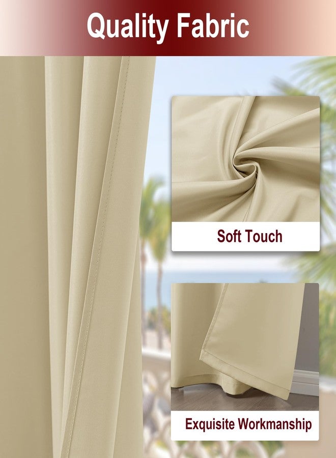 HolidayIdeas Grommet Outdoor Curtains for Patio Waterproof 8 Pcs All Weather Balcony Outside Curtain Drapes for Apartments, Gazebo, Pergolas, Porch, 54x84 Inch, Cream - Image 4