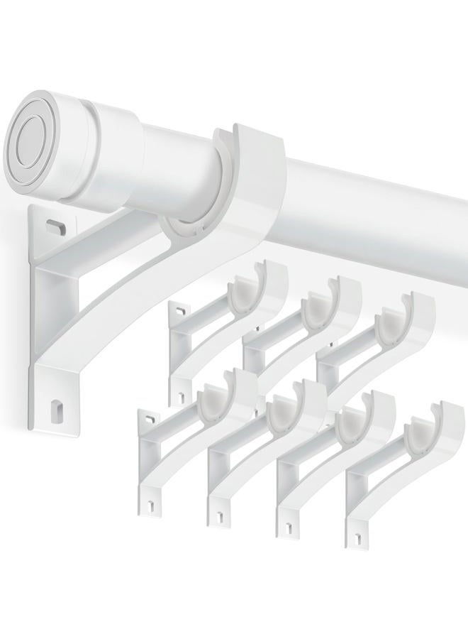 KOLAKO Curtain Rod Bracket, 1 Inch Heavy Duty Curtain Rods Holder Hooks Wall Mount Drapery Pole Support Brackets, 8 Pack - Image 1
