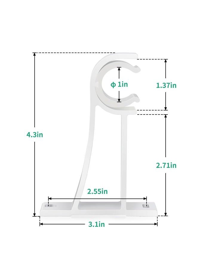 KOLAKO Curtain Rod Bracket, 1 Inch Heavy Duty Curtain Rods Holder Hooks Wall Mount Drapery Pole Support Brackets, 8 Pack - Image 2