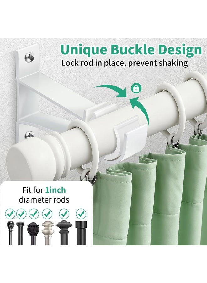 KOLAKO Curtain Rod Bracket, 1 Inch Heavy Duty Curtain Rods Holder Hooks Wall Mount Drapery Pole Support Brackets, 8 Pack - Image 3