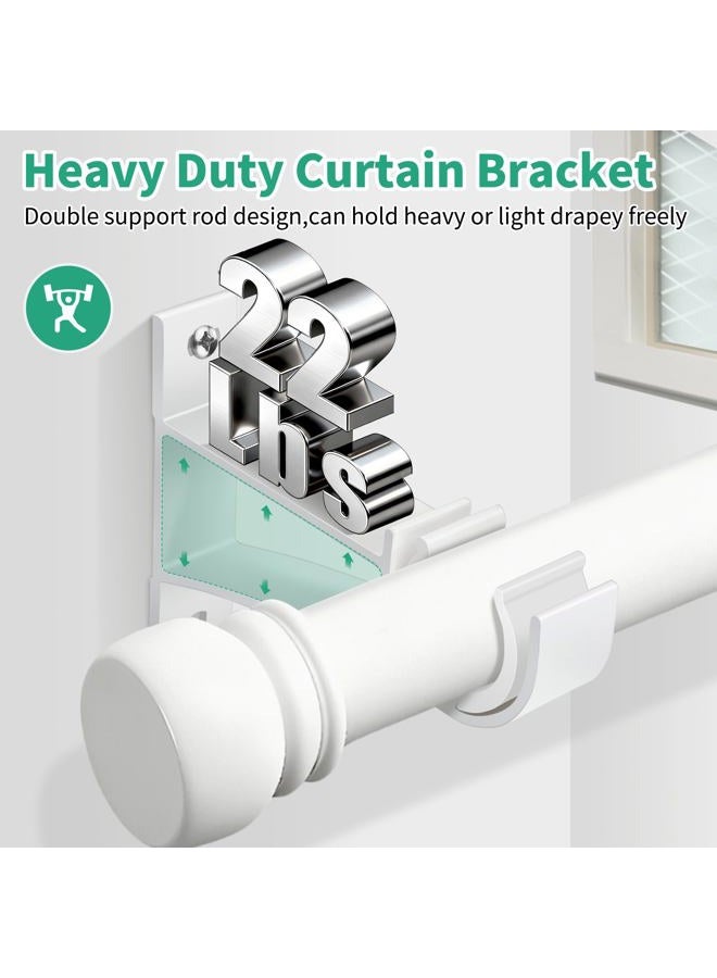 KOLAKO Curtain Rod Bracket, 1 Inch Heavy Duty Curtain Rods Holder Hooks Wall Mount Drapery Pole Support Brackets, 8 Pack - Image 5