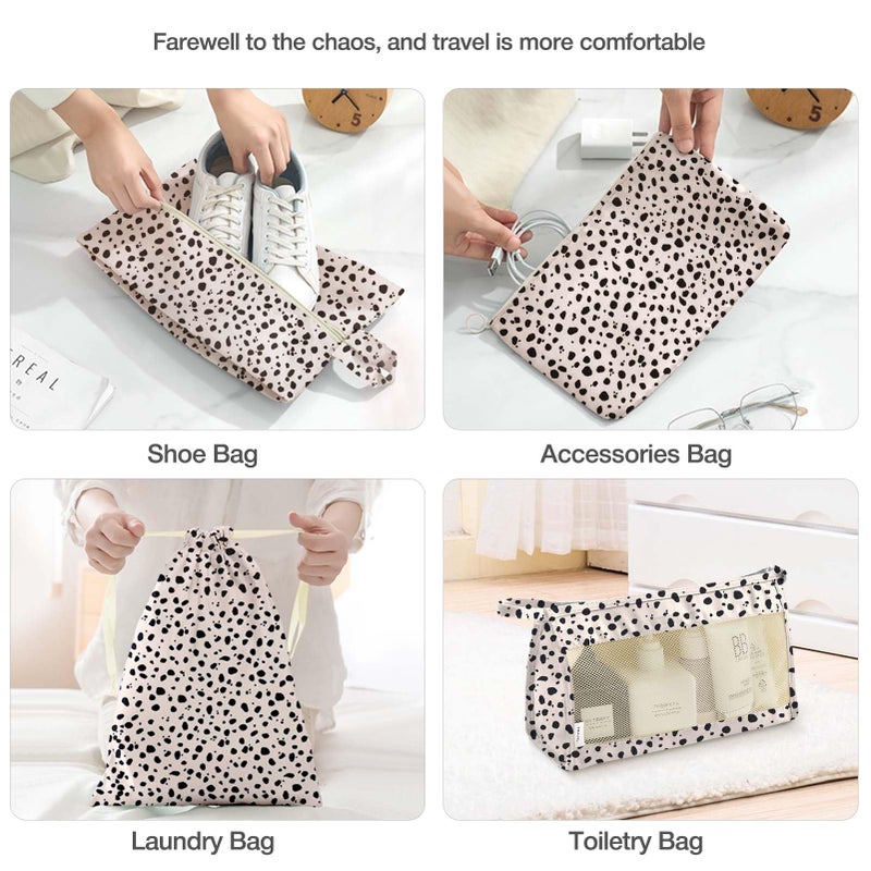 Hatisan 8 Set Packing Cubes for Suitcases, Packing Cube with Shoe, Cosmetics, Clothing, and Accessories Bags Packing Cubes for Travel Luggage Organizer(Leopard) - Image 4