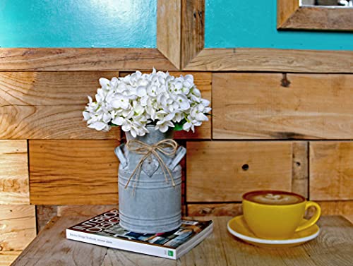 Venalys Vintage Galvanized Milk Can, Farmhouse Decorative Flower Vase, Rustic French Country Metal Jug for Home Decor,7.2'' H… - Image 3