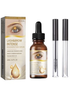 Eyelashes Enhancer Liquid, Organic Castor Oil with Brush, Advanced Formula for Longer Fuller Thicker Eyelashes and Eyebrows, Perfect for Natural Growth Boost, 20ML