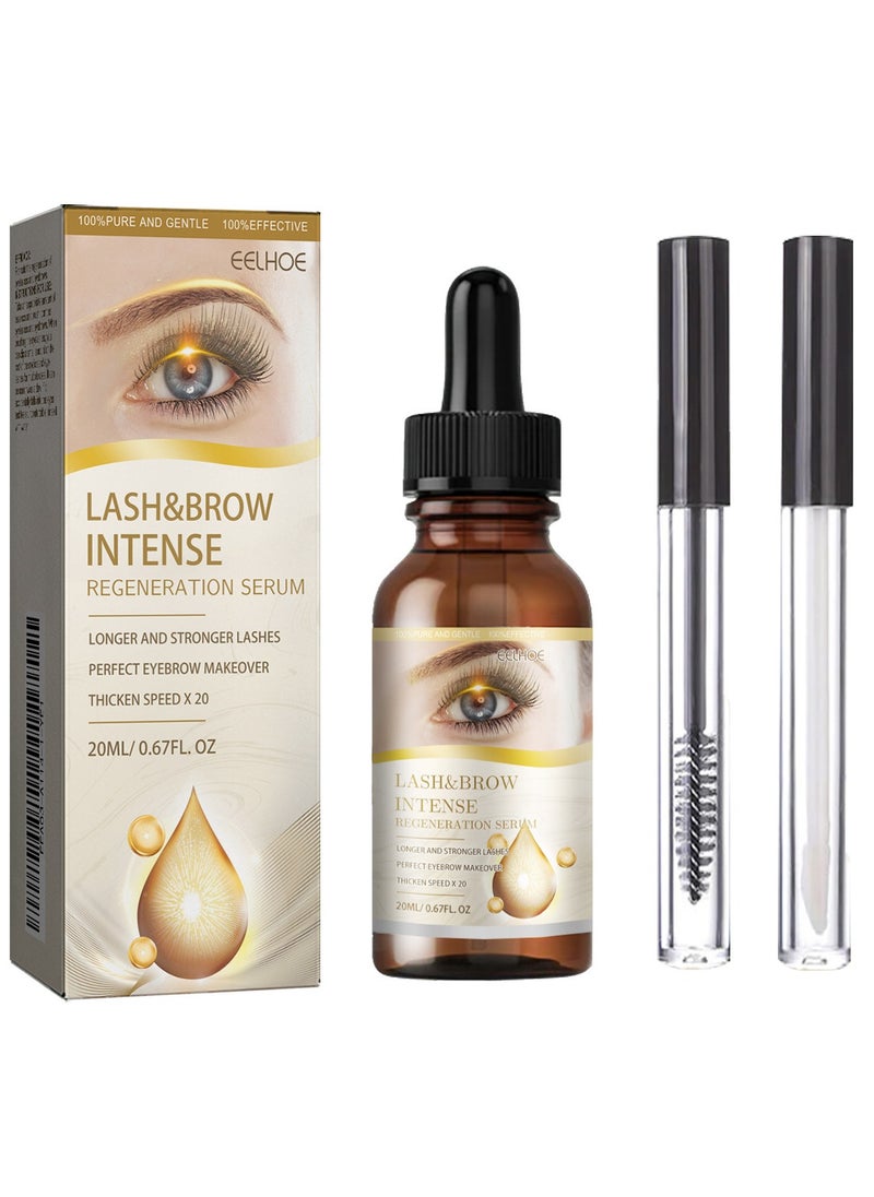 EELHOE - Eyelashes Enhancer Liquid, Organic Castor Oil with Brush, Advanced Formula for Longer Fuller Thicker Eyelashes and Eyebrows, Perfect for Natural Growth Boost, 20ML - Image 1