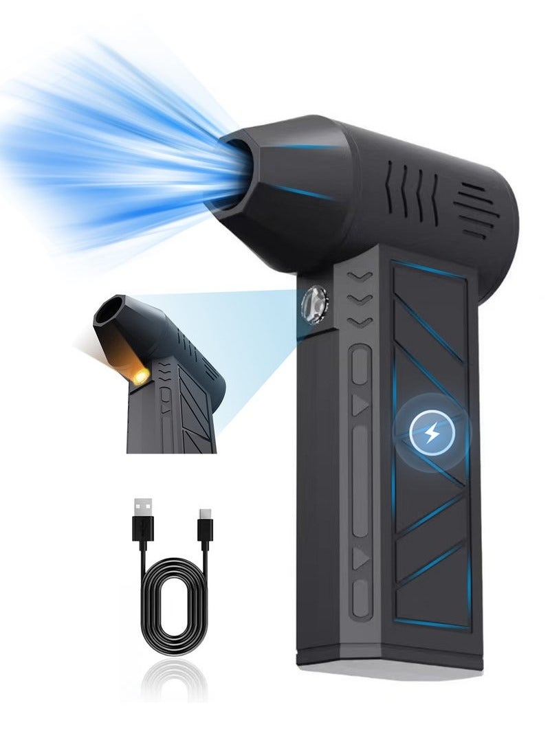 Compressed Air Duster 130000 RPM Portable Mini Jet Dry Blower,2*2500mAh 3 Speeds Adjustable Electric Air Duster With LED Light for Computer Keyboard,Outdoors,Car,Home - Image 1