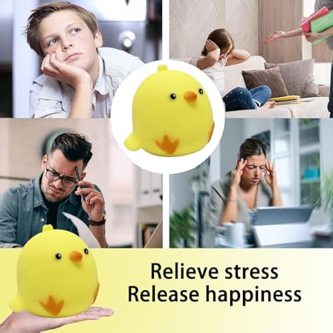AiSiXin Chicken Stress Balls Squishy Toys for Kids Party Favors, Dough Ball, Squeeze Toys for Adults, Funny Cute Farm Animals Stress Ball Sensory Toys for Autism - Image 5