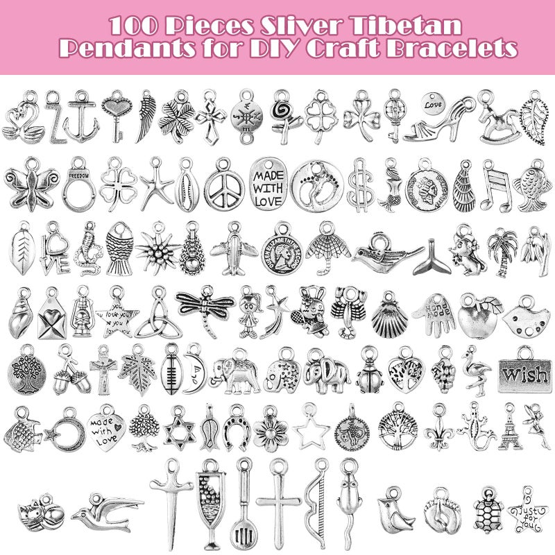 Highergo 469 Pcs Bangles Bracelet Making Kit Link Chain Bracelet Charms with OT Toggle Clasp DIY - Image 4