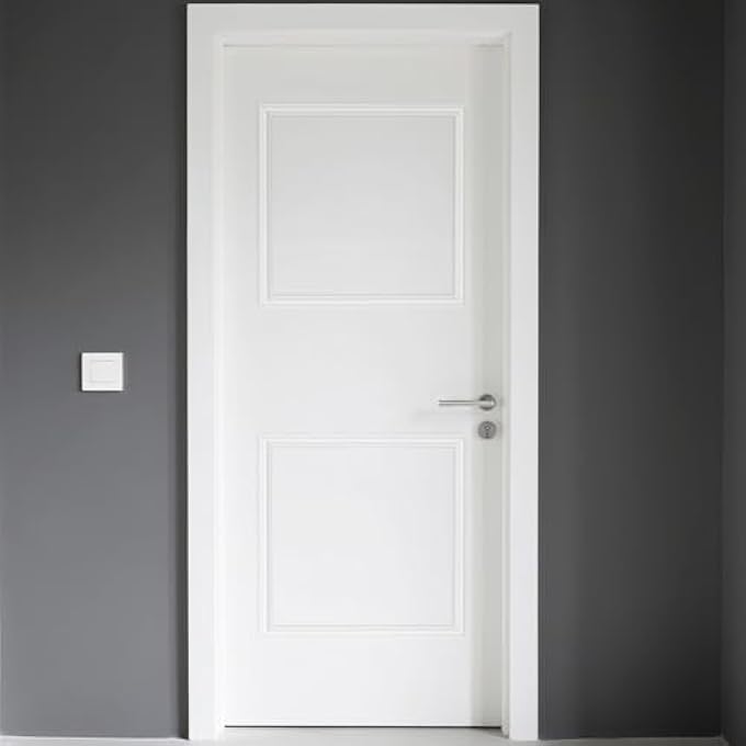 PRE-CUT 2 SET PEEL AND STICK DOOR MOLDING TRIM KIT, 24" X24" PREMADE WAINSCOTING PANELS, SELF ADHESIVE WALL MOULDING PANEL FOR INTERIOR WALLS PICTURE FRAME - Image 1