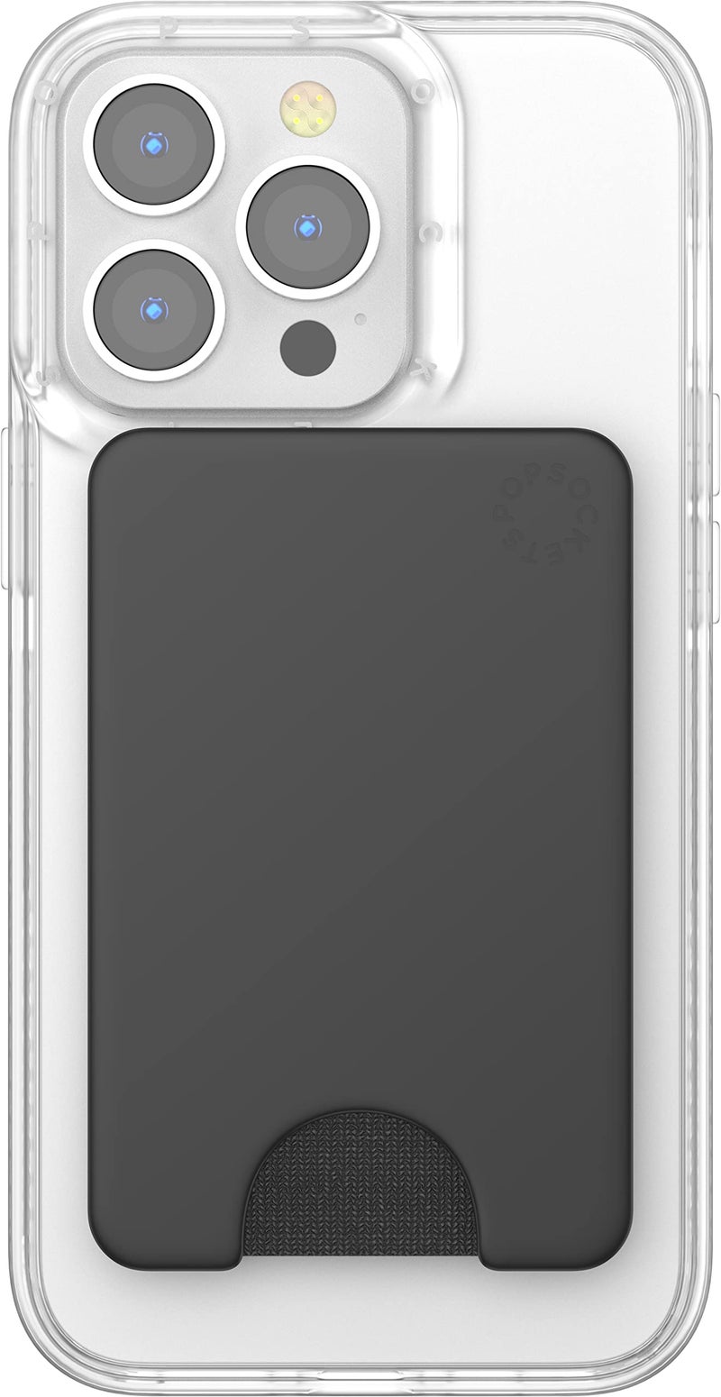 PopSockets Minimalist Slim Phone Wallet with MagSafe Adapter Ring, Phone Card Holder, Wireless Charging Compatible, Wallet Without Grip Compatible with MagSafe- Black - Image 4
