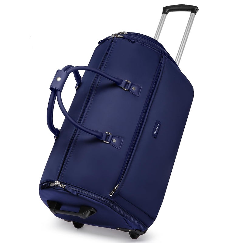 Modoker Rolling Garment Bags, Large Garment Duffle Bag with Wheels, 3 in 1 Garment Suit Luggage Bag for Women Men Business Travel Weekender, Blue - Image 1