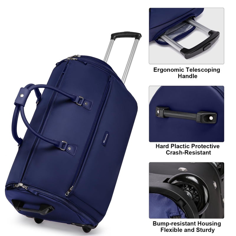 Modoker Rolling Garment Bags, Large Garment Duffle Bag with Wheels, 3 in 1 Garment Suit Luggage Bag for Women Men Business Travel Weekender, Blue - Image 5