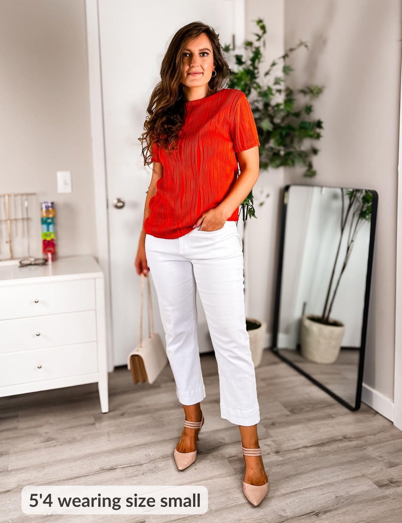 Luvamia High Waisted Cropped Jeans - Casual Denim Capris for Summer in White, Size Medium (Fits 8-10) - Image 2