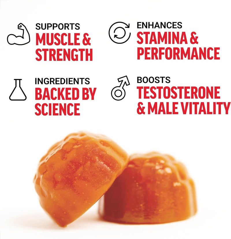 Force Factor Test X180 Gummies Testosterone Booster for Men with Tongkat Ali Horny Goat Weed Tribulus Terrestris Fenugreek  Black Maca Supplement Men Berry Punch 60 Gummies 1Pack - Image 3