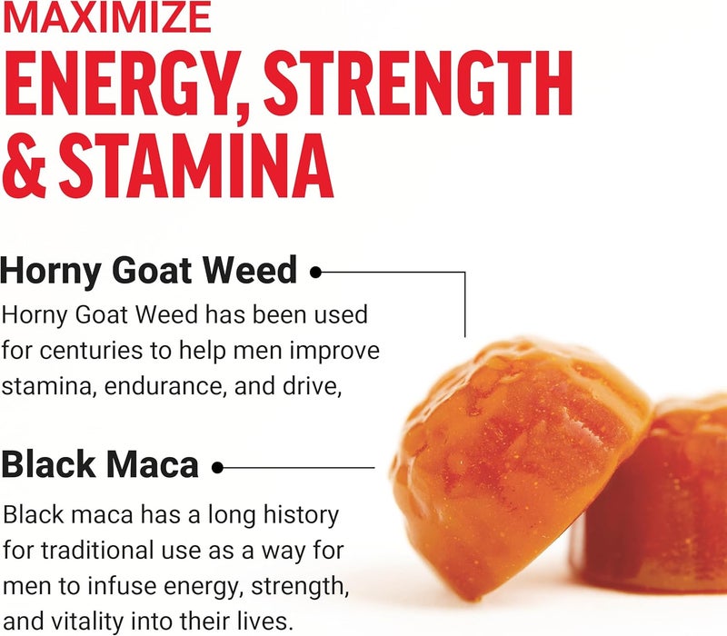 Force Factor Test X180 Gummies Testosterone Booster for Men with Tongkat Ali Horny Goat Weed Tribulus Terrestris Fenugreek  Black Maca Supplement Men Berry Punch 60 Gummies 1Pack - Image 5