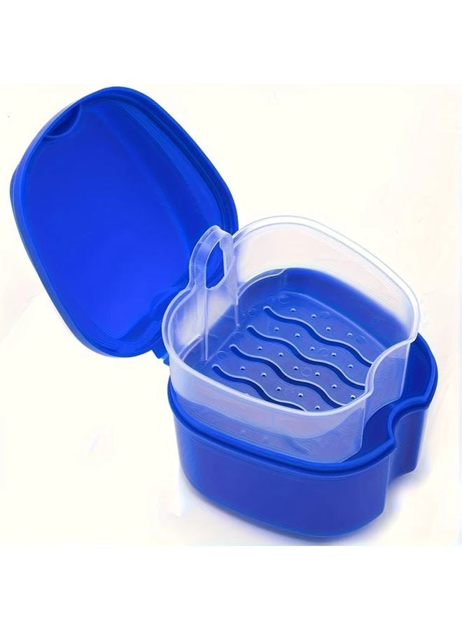 White Portable Denture Cleaning Case with Filter Bag Travel Friendly Storage Box - Image 5