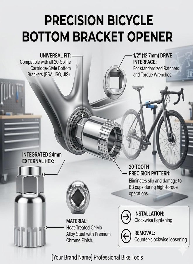 Wavva® Cycle Tool Repair Kit (Bottom Bracket Remover Kit) for Bike Cycle Crank Opener Puller Tool. - Image 5
