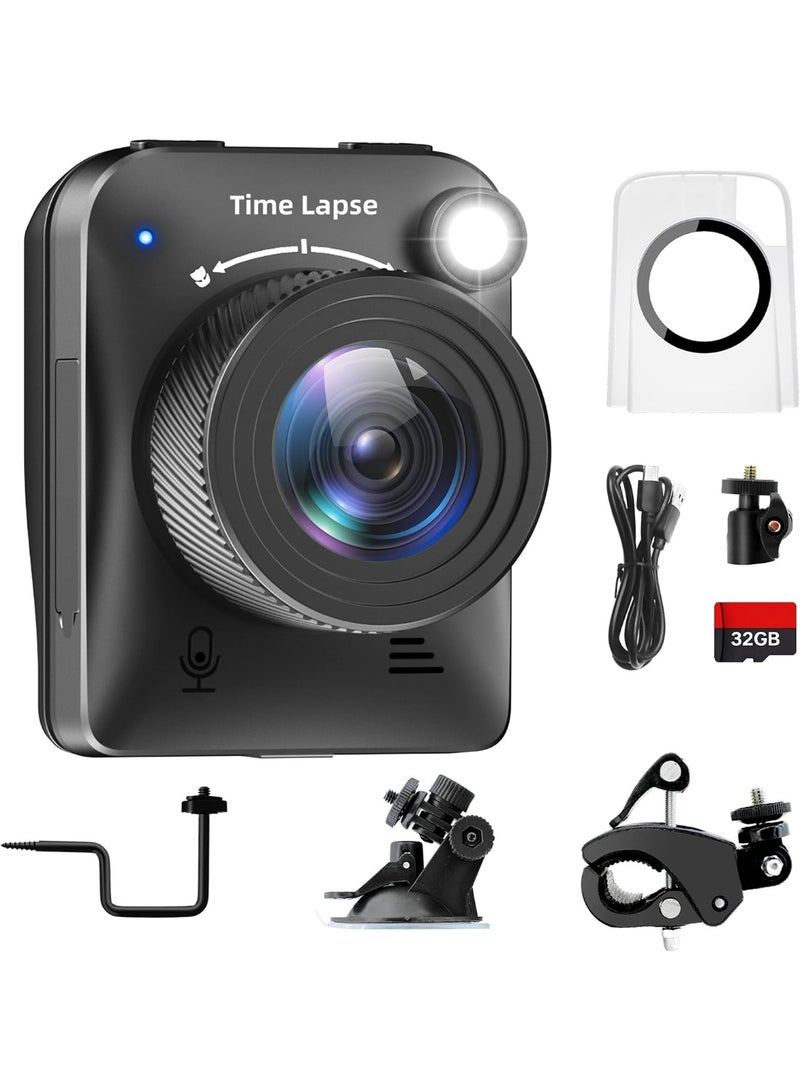 كاميرا Time Lapse بدقة 4K FHD للتصوير الخارجي، مقاومة للماء IP66، بطارية حتى 6 أشهر، كارت ذاكرة TF سعة 32GB، لتصوير البناء والطقس والنباتات - Image 1