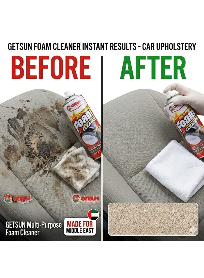 جيتسون بخاخ منظف رغوي متعدد الأغراض 650 مل - تنظيف عميق للأسطح الداخلية والخارجية للسيارة والمنزل - Image 4