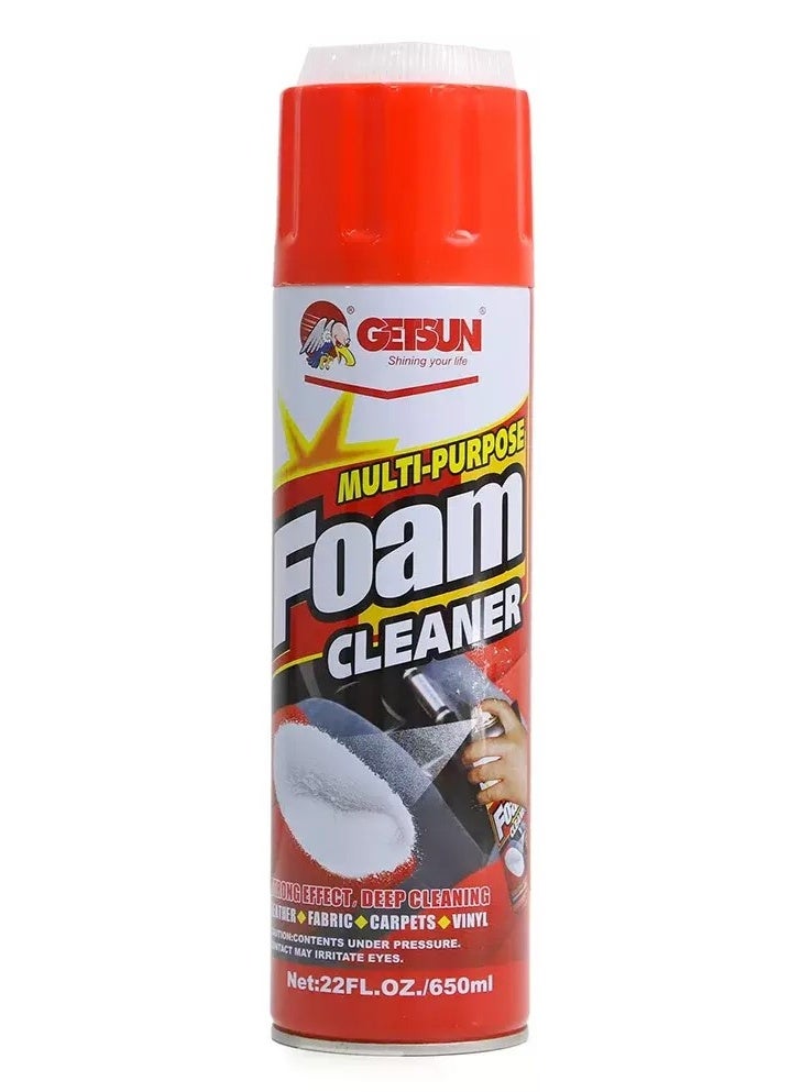 GETSUN Multi Purpose Foam Cleaner Spray 650ml – Deep Cleaning Interior & Exterior Surfaces for Car & Home - Image 1