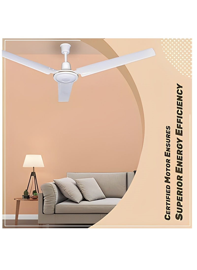 Shard Indoor Ceiling Fan - 52 Inch Three-Blade Indoor Ceiling Fan Brushed Nickel with Brushed Nickel Steel Blades, Silver  - Image 3