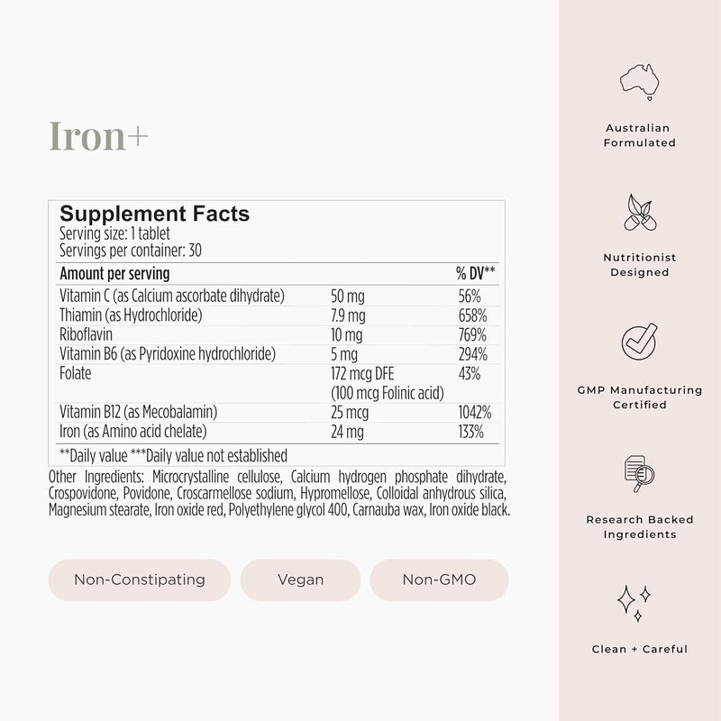 JSHealth مكمل الحديد من JSHealth لدعم الطاقة  أقراص نقص الحديد مع فيتامين C وفيتامين B12  بدون غثيان  30 قرص - Image 5