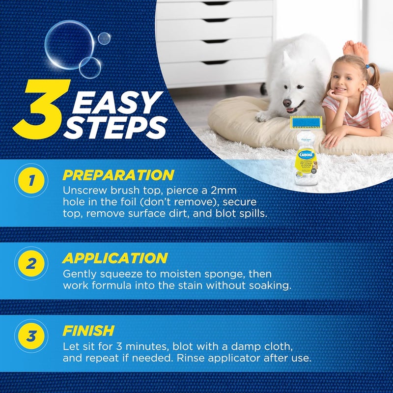 CARBONA Oxy-Powered Pet Stain & Odor Remover | Carpet Cleaner for Pets | 13.5oz - Image 3