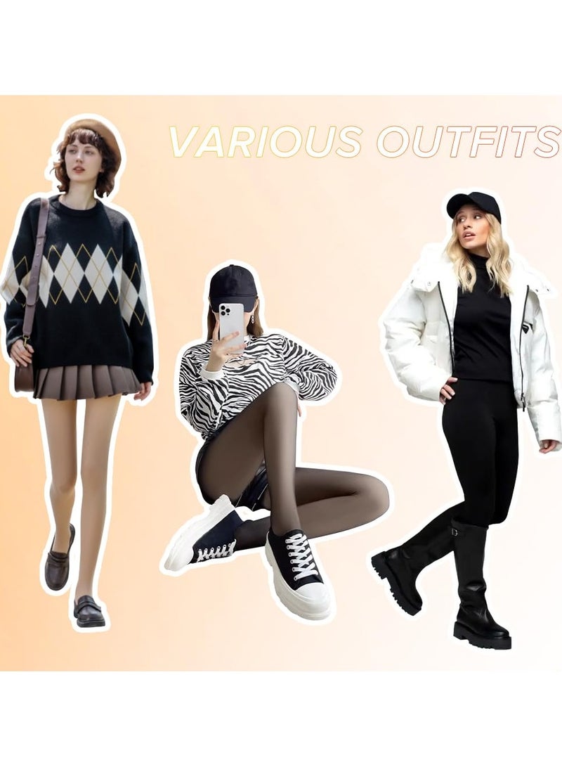 Yakiter Women Winter Fleece Lined Tights High Waist Stretchy Warm Thick Winter Warm Pants（Black） - Image 3