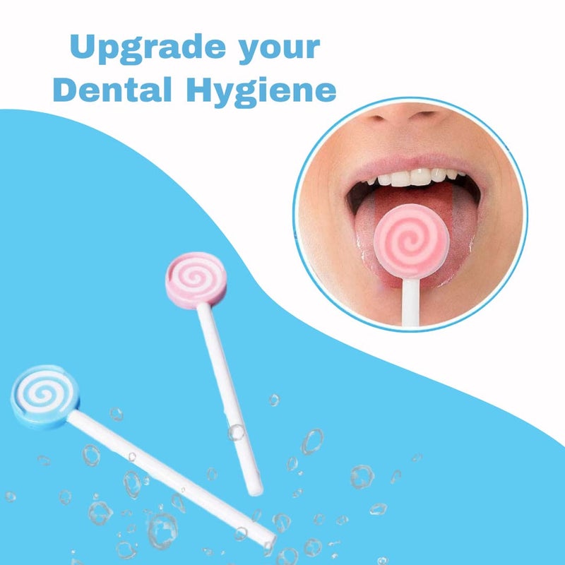 Adore منظف لسان يدوي للأطفال من أدور مع علبة أمان وتصميم حلوى (متعدد الألوان، عبوة من 5) - Image 5