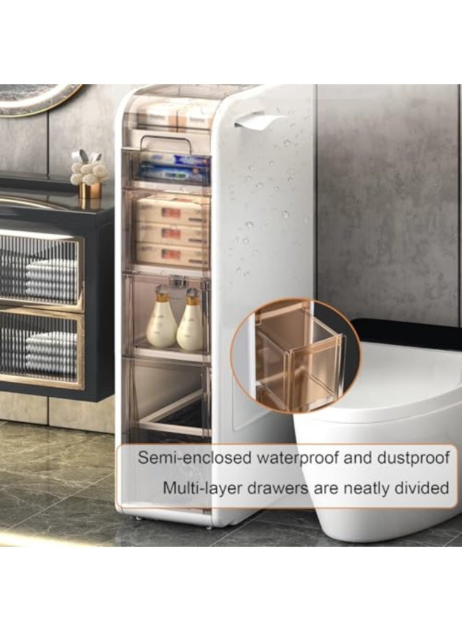 فلاي رود خزانة تخزين حمام ضيقة، خزانة أرضية حمام، قابلة للتحرك ولا تتطلب تركيبًا، مثالية لغرف الغسيل ذات المساحات الصغيرة، ومناطق المراحيض، وفجوات غرفة المعيشة - Image 4