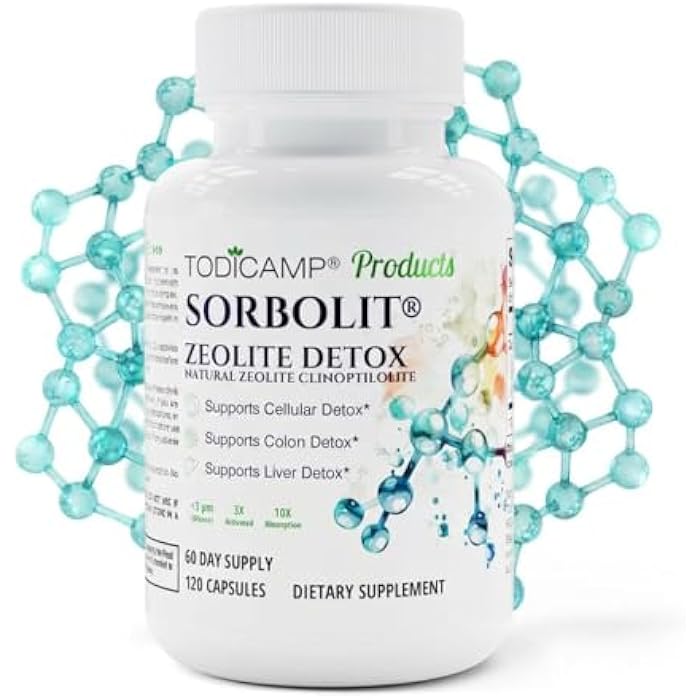 TODICAMP Zeolite Detox Sorbolit - Zeolite Binder Supplement for Full Body Detox - Gut Cleanse, Cellular and Liver Detox (120 Count (Pack of 1)) - Image 1