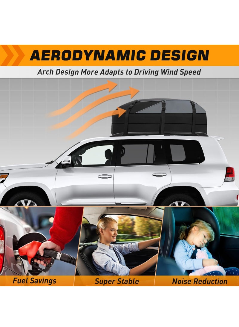 فلاشهوك حقيبة حمل البضائع على سطح السيارة وحقيبة تنظيم السيارة والسفر 25 قدم مكعب 130*100*43 سم، أسود - Image 5