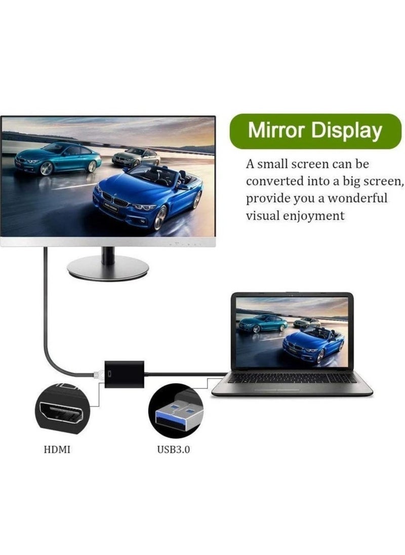 Generic - USB 3.0 to HDMI Adapter for Monitor Mac Windows 11 10 8 HDMI USB Converter for Laptop MacBook pro USB3 HDMI Cable Multiple Monitors for Desktop PC TV - Image 1