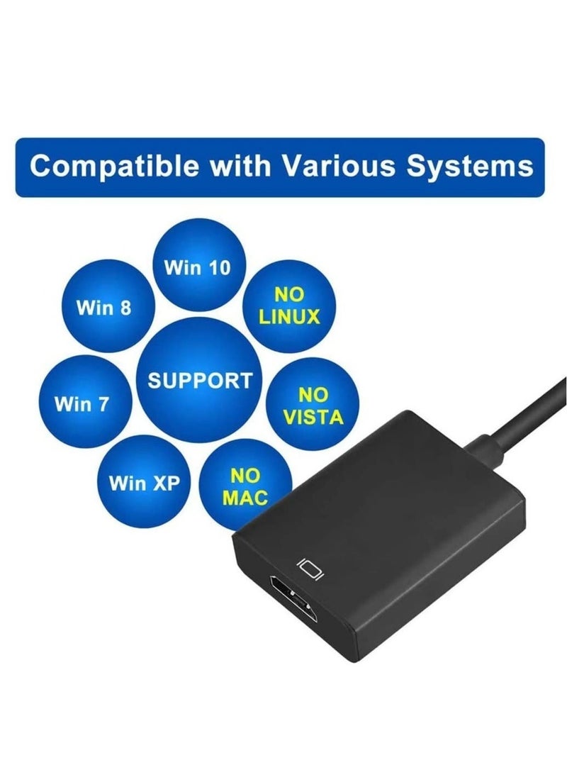 Generic - USB 3.0 to HDMI Adapter for Monitor Mac Windows 11 10 8 HDMI USB Converter for Laptop MacBook pro USB3 HDMI Cable Multiple Monitors for Desktop PC TV - Image 1