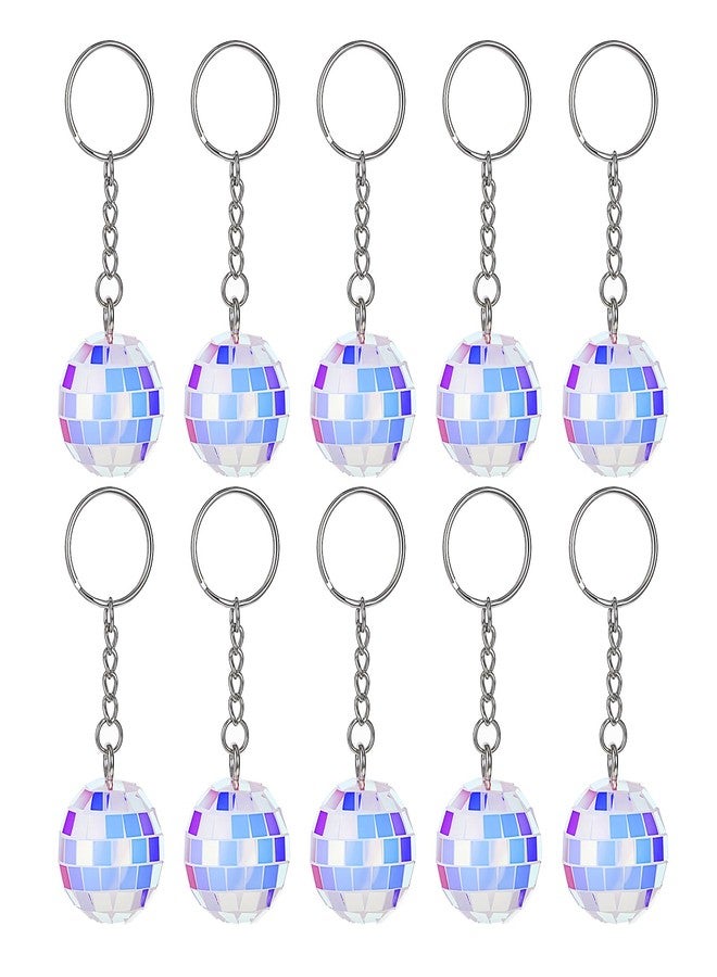 جريفوسيا سلسلة مفاتيح على شكل كرة ديسكو من جريفوسيا، 10 قطع من سلاسل مفاتيح كرات الديسكو الصغيرة، حلقات مفاتيح بالجملة، كرات ديسكو ملونة، هدايا حفلات للهالوين، الكريسماس، ديكورات حفلات الديسكو في السبعينيات والثمانينيات والتسعينيات - Image 1