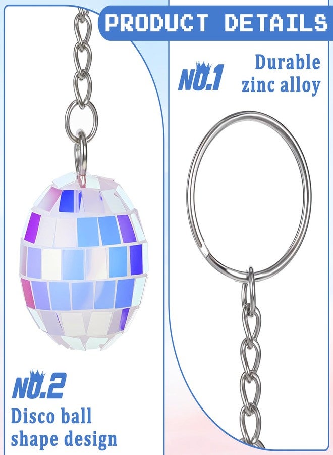 جريفوسيا سلسلة مفاتيح على شكل كرة ديسكو من جريفوسيا، 10 قطع من سلاسل مفاتيح كرات الديسكو الصغيرة، حلقات مفاتيح بالجملة، كرات ديسكو ملونة، هدايا حفلات للهالوين، الكريسماس، ديكورات حفلات الديسكو في السبعينيات والثمانينيات والتسعينيات - Image 3