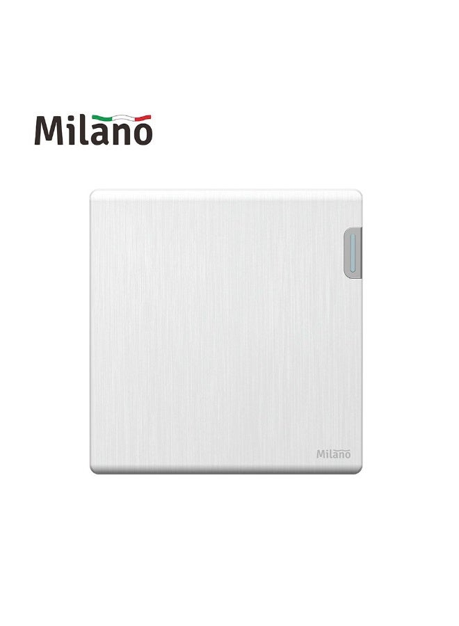 DANUBE HOME Milano Aura 10A 1 Gang 1-Way Switch - Brushed White Finish Durable Fire Retardant Pc Material/Silver Point Red Copper Electrical Switches And Sockets Home Electronic Accessories - 8.6X9X4Cm