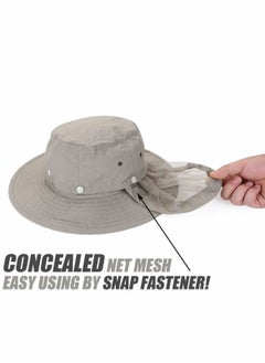 Excefore Head Net Hat, 50+ UPF Protection Safari Hat with Removable Mesh Hidden Netting  - Image 4