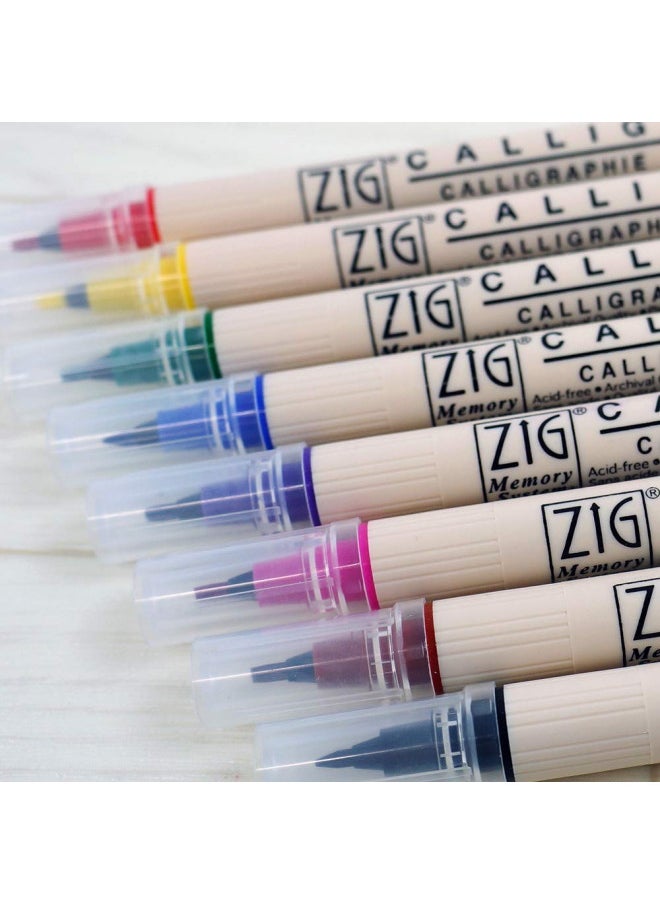 Zig - Kuretake Marker, 8 Count (Pack of 1), Assorted - Image 1