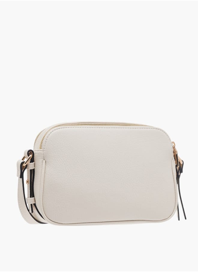 Celeste Women Textured Crossbody Bag with Zip Closure and Adjustable Strap  - Image 3