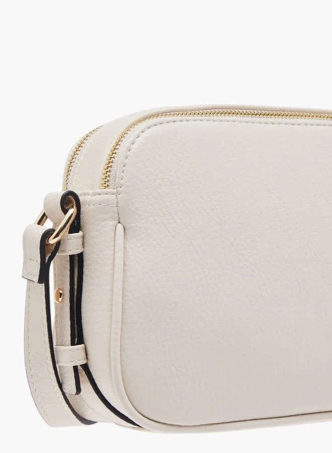 Celeste Women Textured Crossbody Bag with Zip Closure and Adjustable Strap