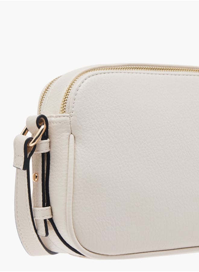 Celeste Women Textured Crossbody Bag with Zip Closure and Adjustable Strap  - Image 5