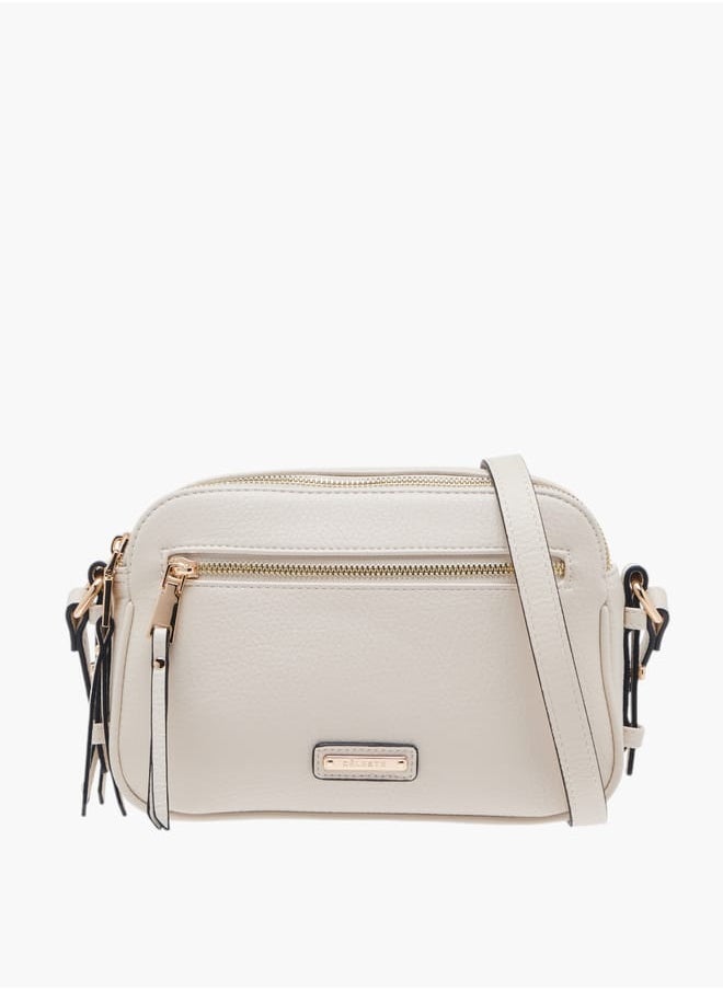 Celeste Women Textured Crossbody Bag with Zip Closure and Adjustable Strap  - Image 1