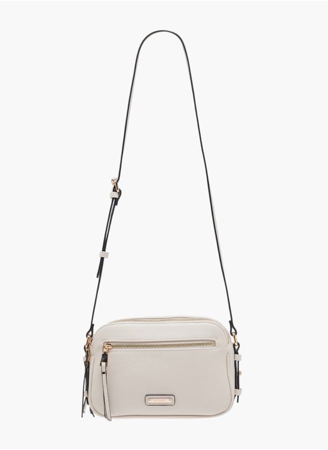 Celeste Women Textured Crossbody Bag with Zip Closure and Adjustable Strap  - Image 2