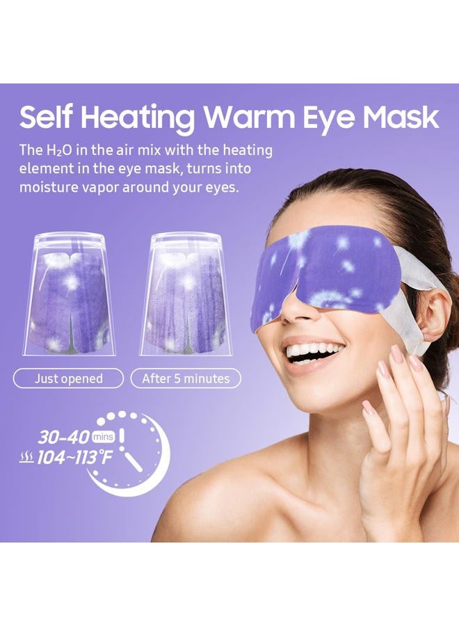 BeHoomi 20 Packs Steam Eye Mask, Heated Eye Mask Warm Compress for Eyes, Disposable Self Heating Eye Mask for Sleep, Spa, Travel Essentials & Relaxation Gifts for Women, Stocking Stuffers (Lavender)  - Image 5
