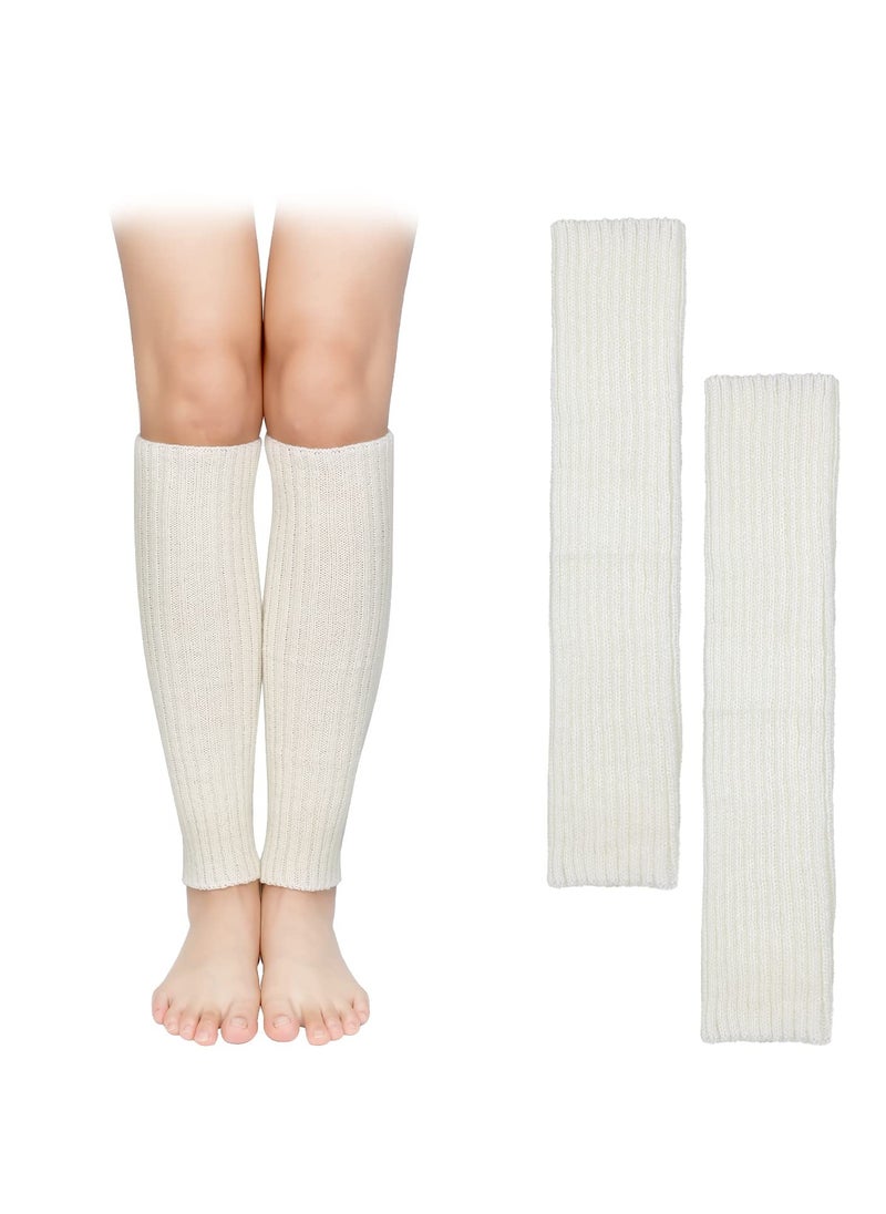 KASTWAVE - 1 Pair Leg Warmer, Ladies 80s Calf Sleeves Goth Ribbed Knit Leg Ankle Socks for Girls Women Party Dance Sports Yoga Cable Knit Thigh High Boot Socks Extra Long Winter Leg Warmers - Image 1