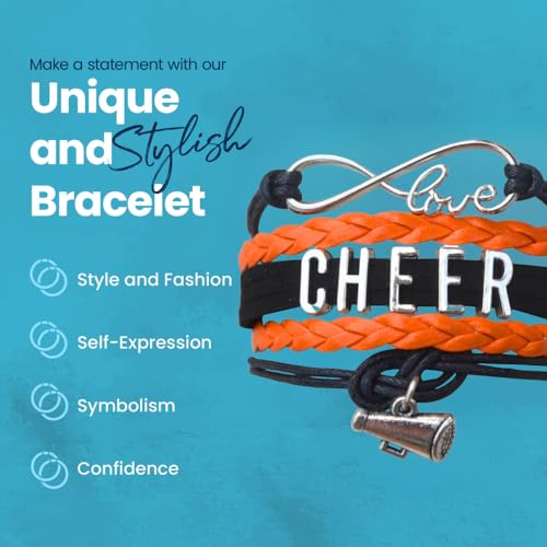 Infinity Collection - Cheer Charm Bracelet - Infinity Love Adjustable Jewelry in Team Colors, Cheer Jewelry and Accessories, Gift for Cheerleaders and Teams - Image 2